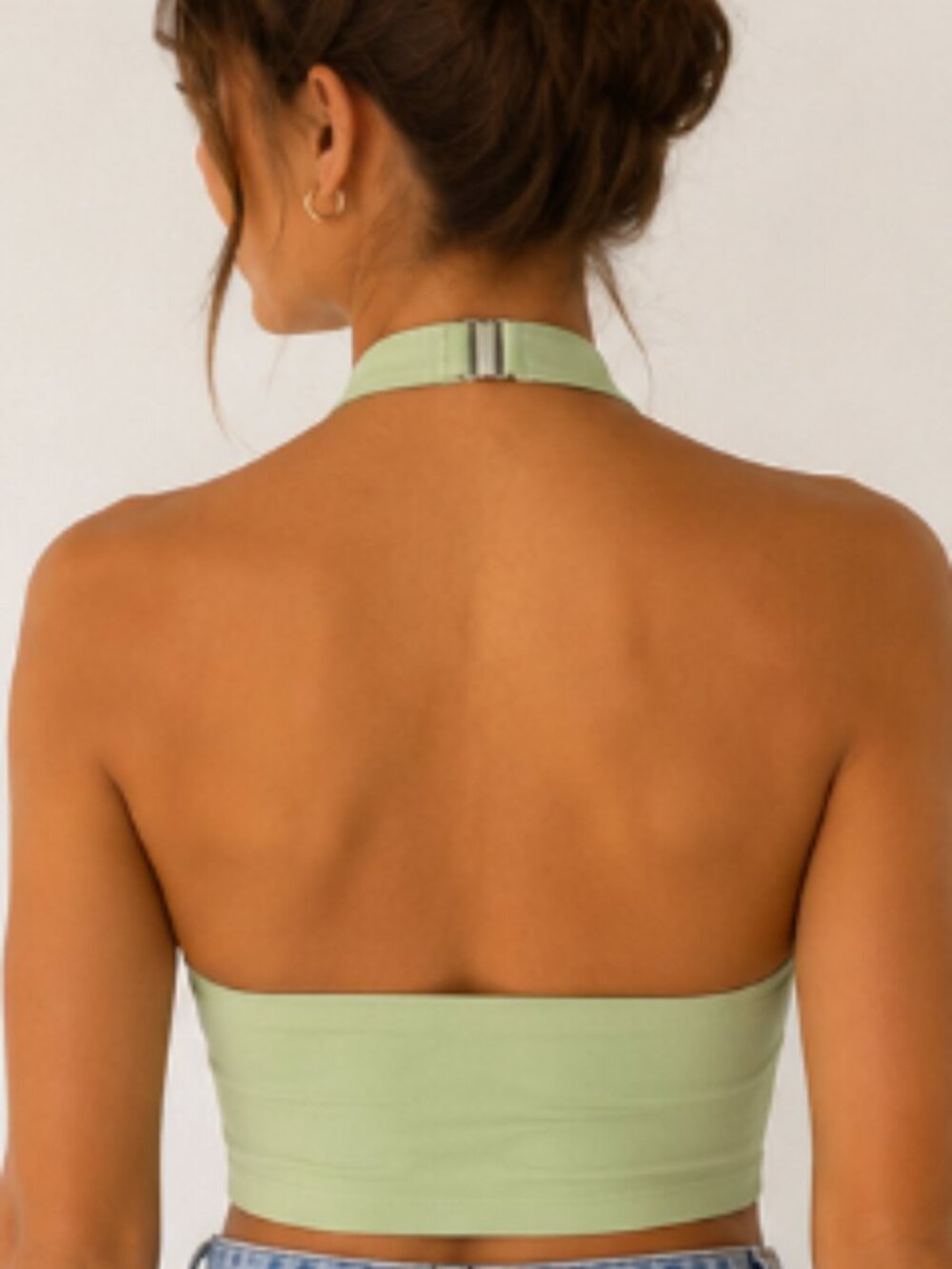 NWT Aritzia Sagebrush Green Halter Crop Top Size Small/Regular